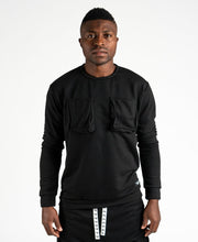 Încarcă imaginea în vizualizatorul Galerie, Black sweater with pockets - Fatai Style
