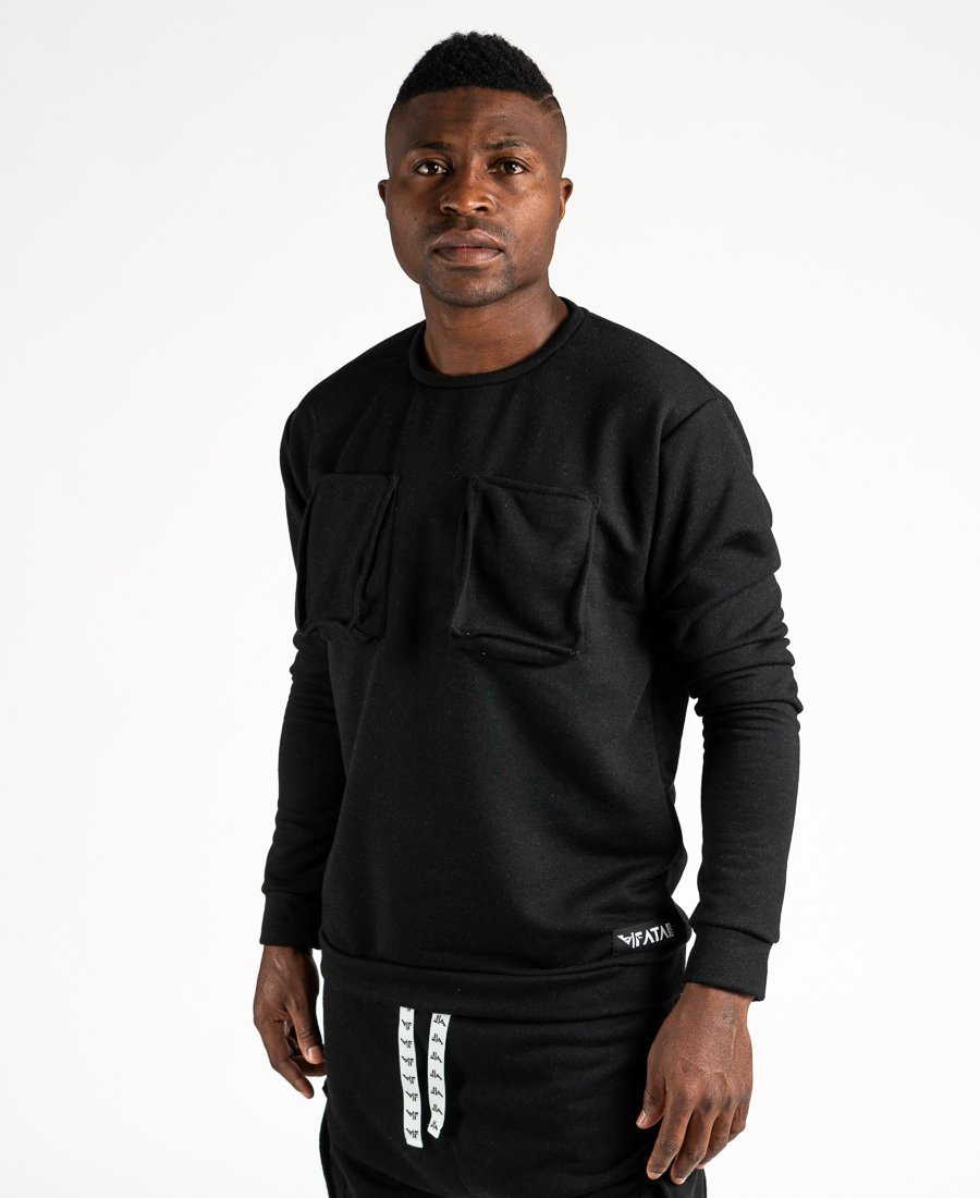 Black sweater with pockets - Fatai Style
