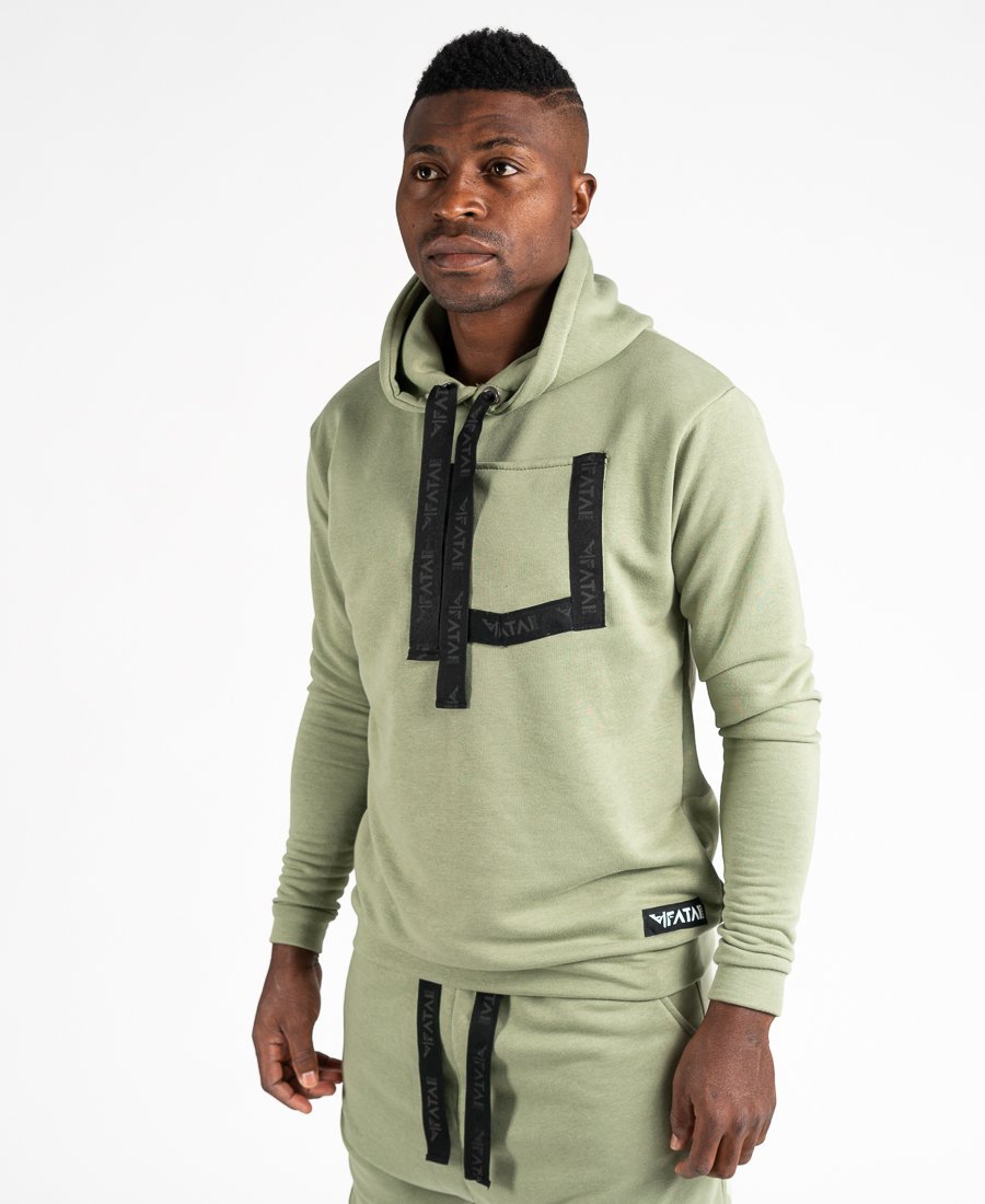 Green sweater with black design and pocket - Fatai Style