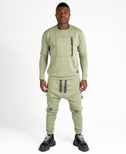 Green tracksuit with front pocket - Fatai Style