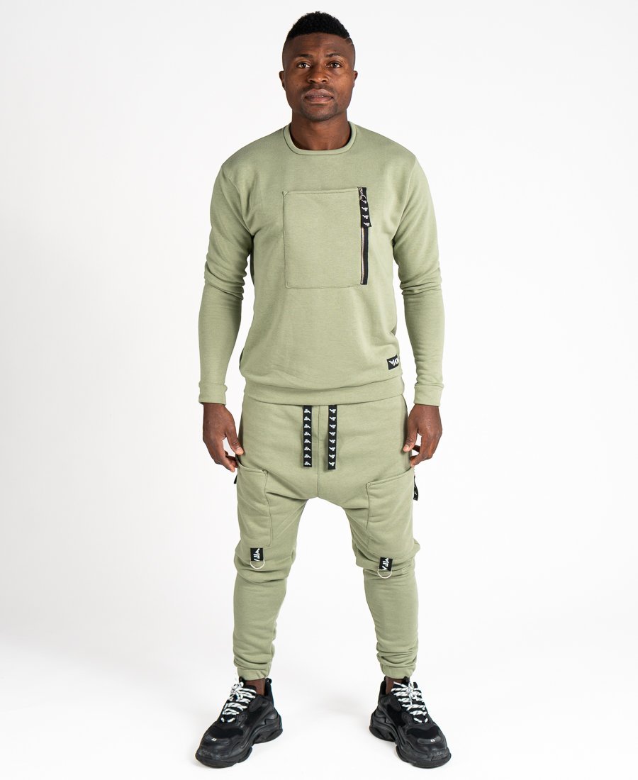 Green tracksuit with front pocket - Fatai Style