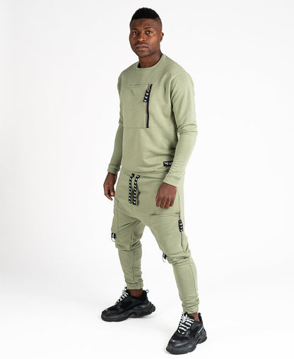 Green tracksuit with front pocket - Fatai Style
