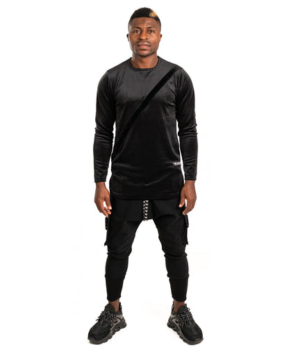 Pantaloni cu buzunare laterale si snur cu logo