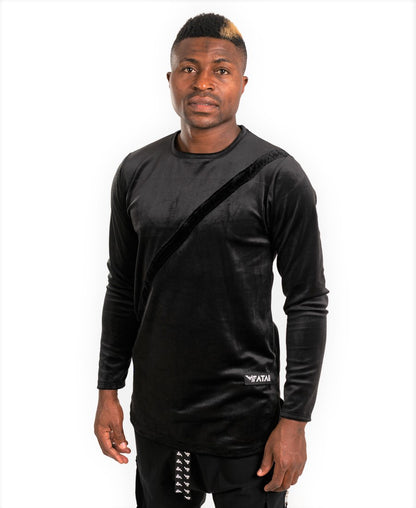 Bluza neagra de catifea