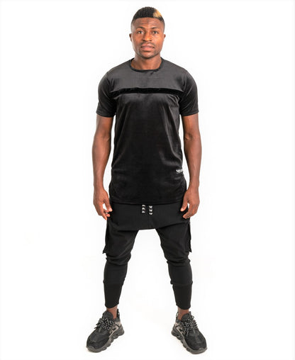 Tricou negru de catifea