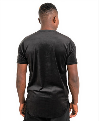 Tricou negru de catifea