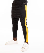 Încarcă imaginea în vizualizatorul Galerie, Black trousers with yellow line - Fatai Style
