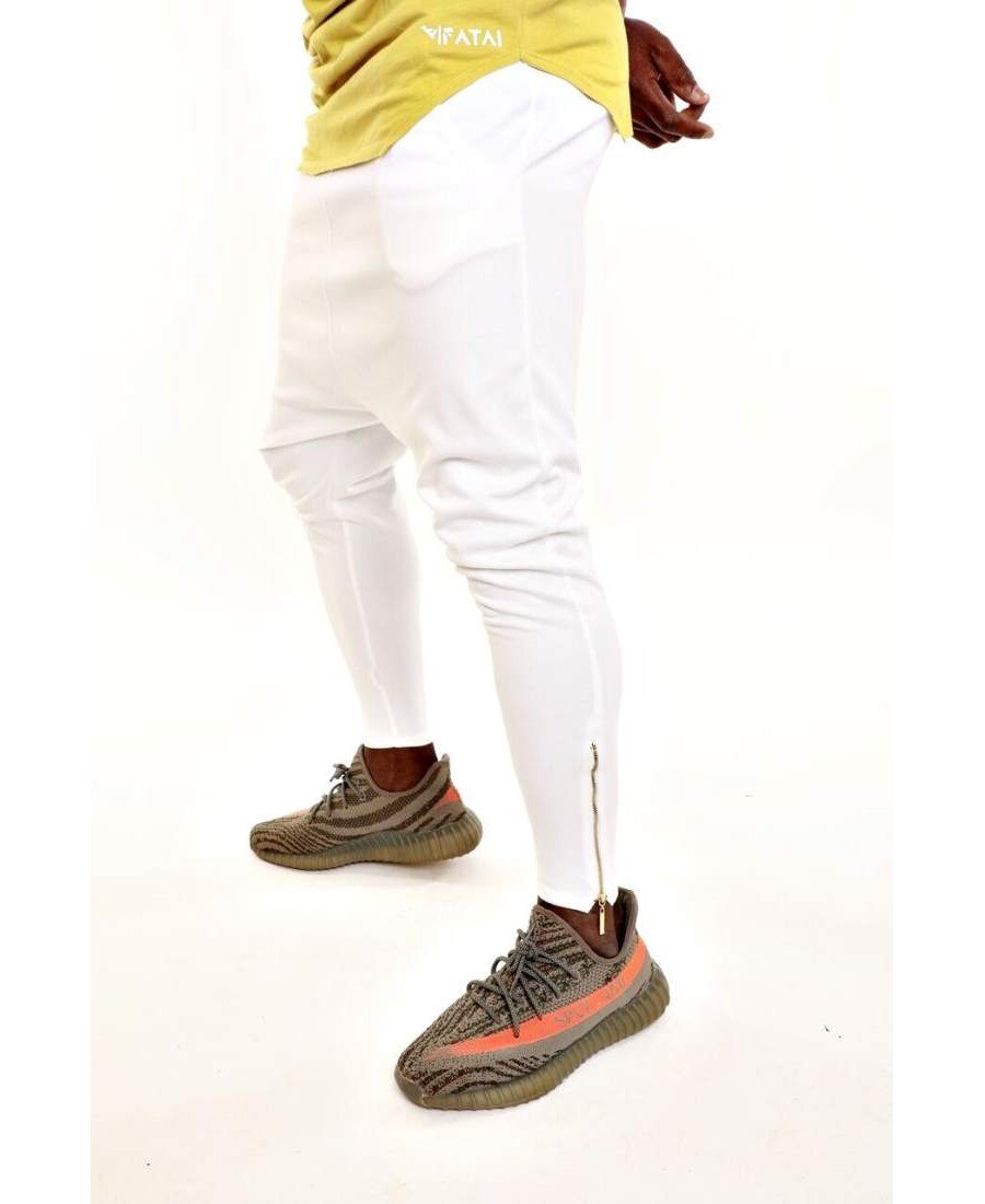 White trousers with silver zips - Fatai Style