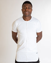 Încarcă imaginea în vizualizatorul Galerie, White t-shirt with designed line - Fatai Style
