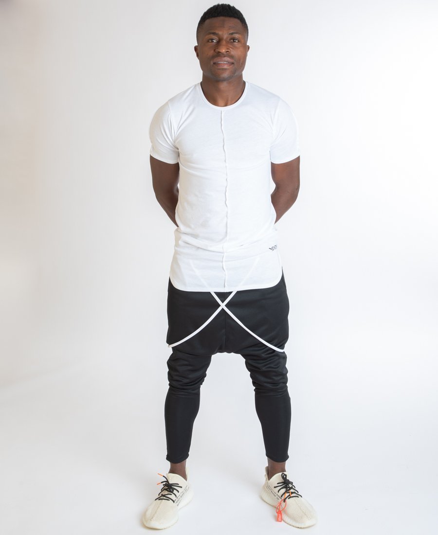 Black trousers with white design - Fatai Style