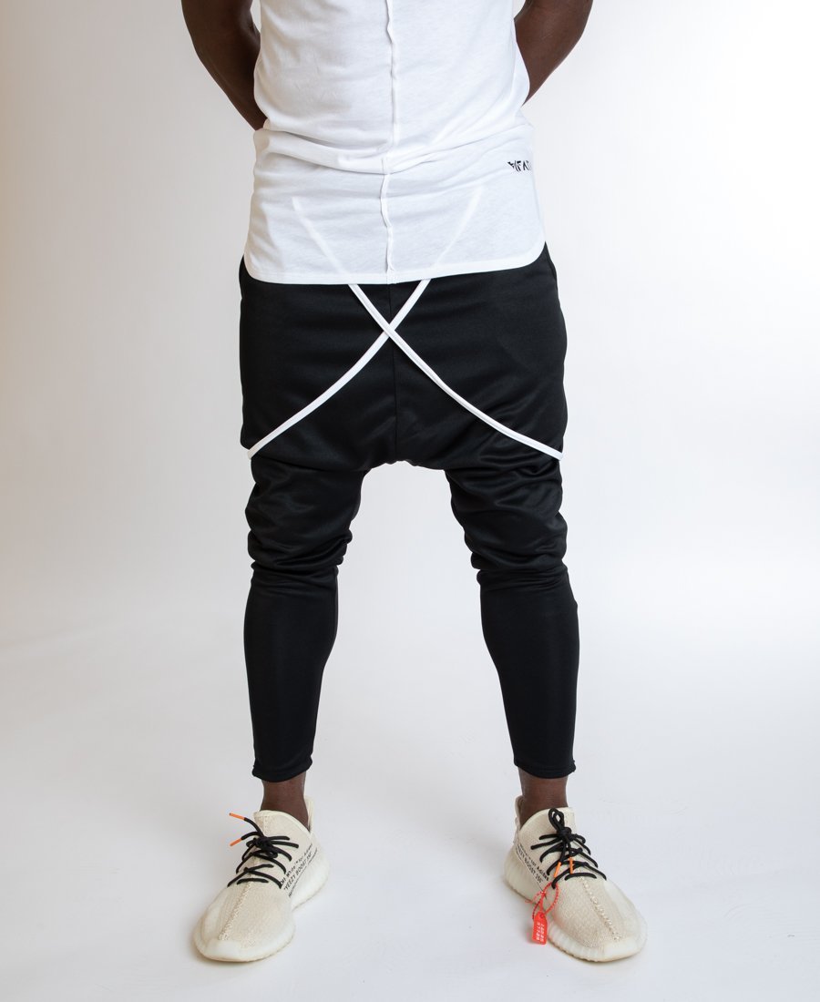 Black trousers with white design - Fatai Style