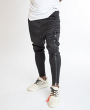 Încarcă imaginea în vizualizatorul Galerie, Black trousers with long zip on one leg - Fatai Style
