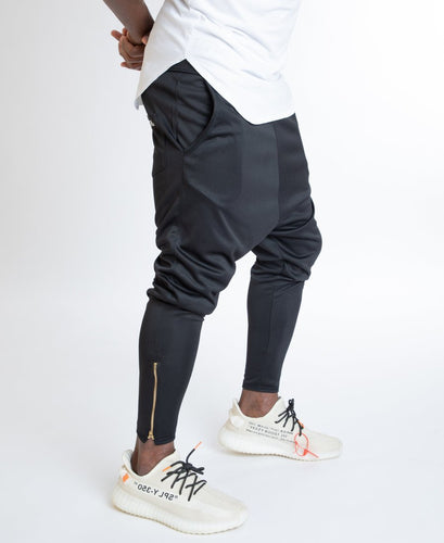 Black trousers with gold metal zip - Fatai Style