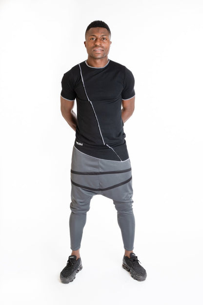 Dark grey trousers with tight black lines - Fatai Style