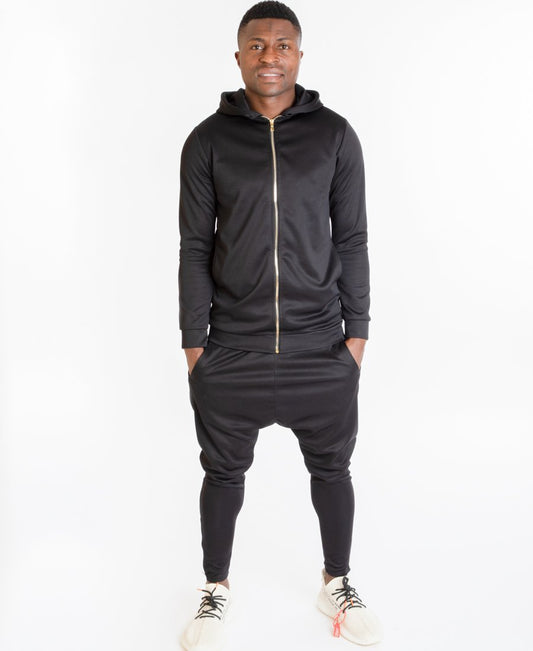 Black tracksuit with gold zip - Fatai Style