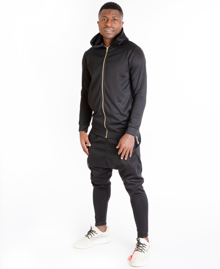 Black tracksuit with gold zip - Fatai Style