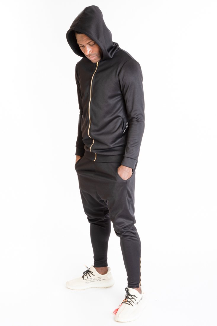 Black tracksuit with gold zip - Fatai Style