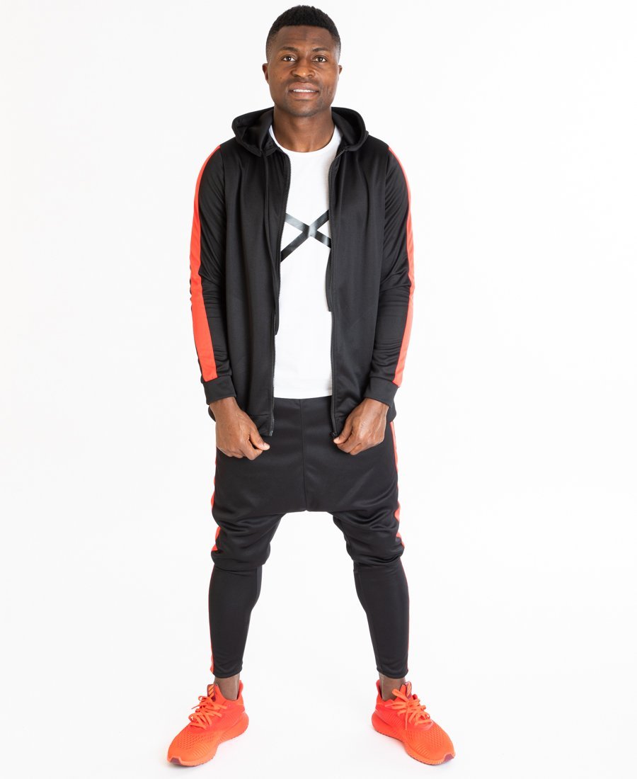 Black tracksuit with red lines side - Fatai Style