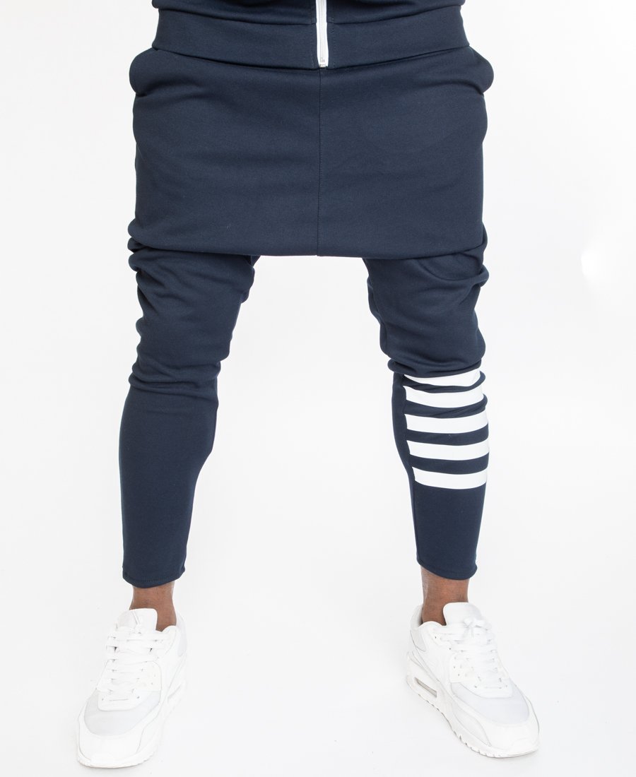 Tracksuit dark bleu with printed white lines - Fatai Style
