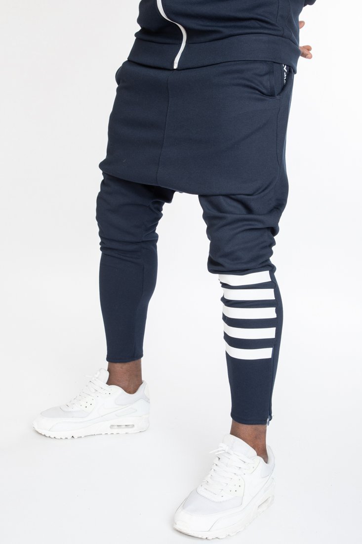 Bleumarin trousers with white stripes - Fatai Style