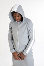 Încarcă imaginea în vizualizatorul Galerie, Grey tracksuit blouse with white lines - Fatai Style
