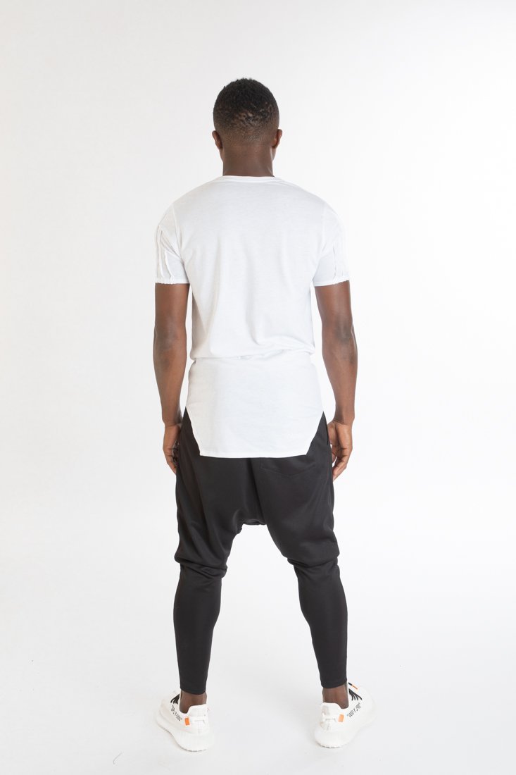 White t-shirt with vertical design - Fatai Style