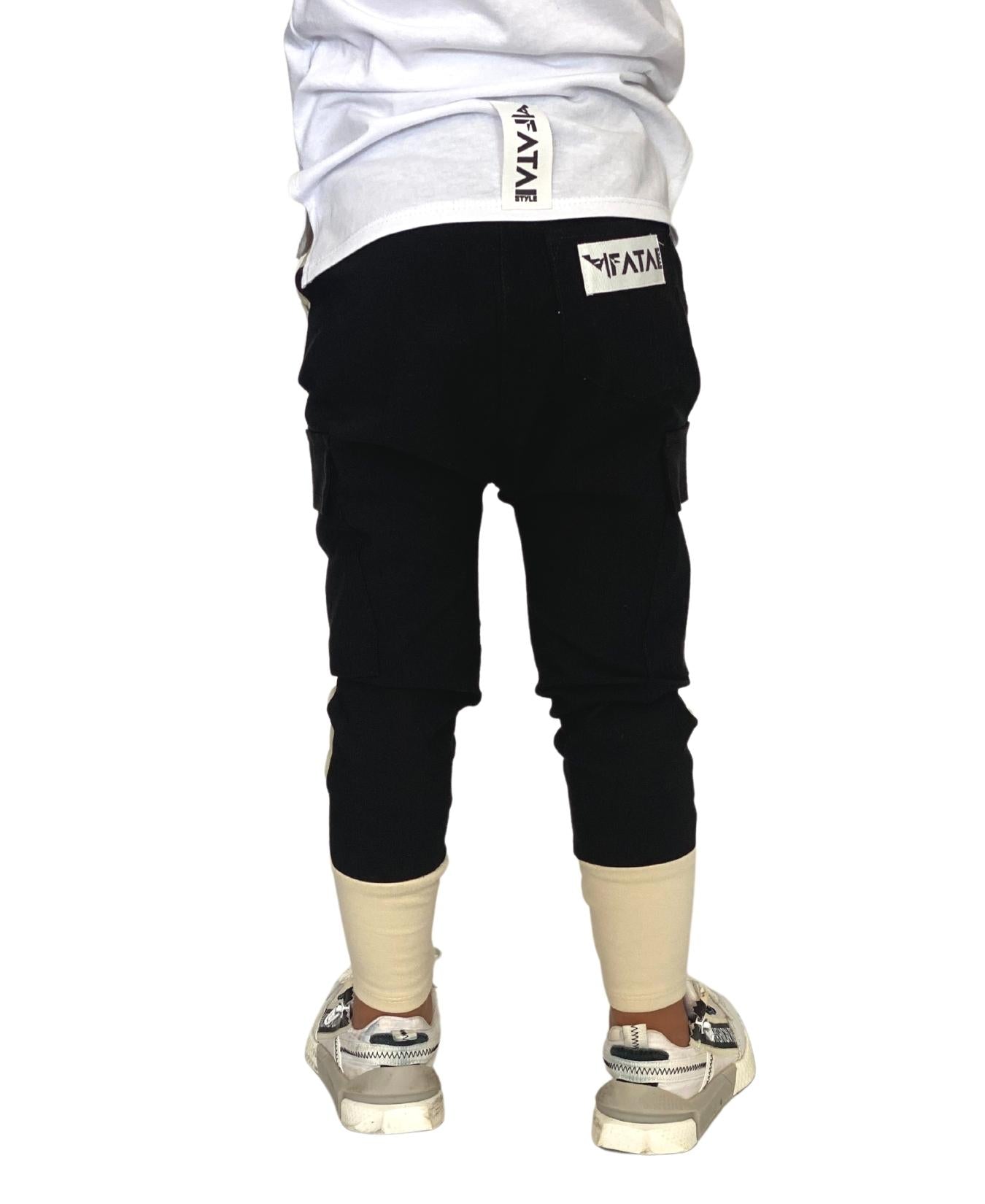 Pantaloni unisex negru/crem