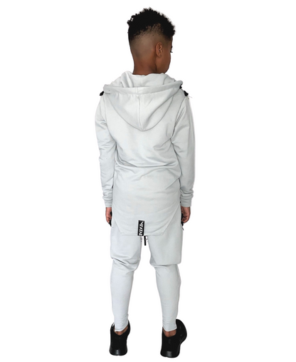Trening unisex gri cu detalii negre si bretele pe interior tip ghiozdan