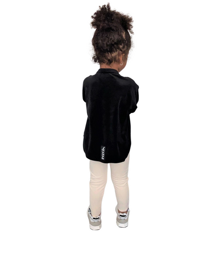 Compleu fete crem si negru (bluza+colant)