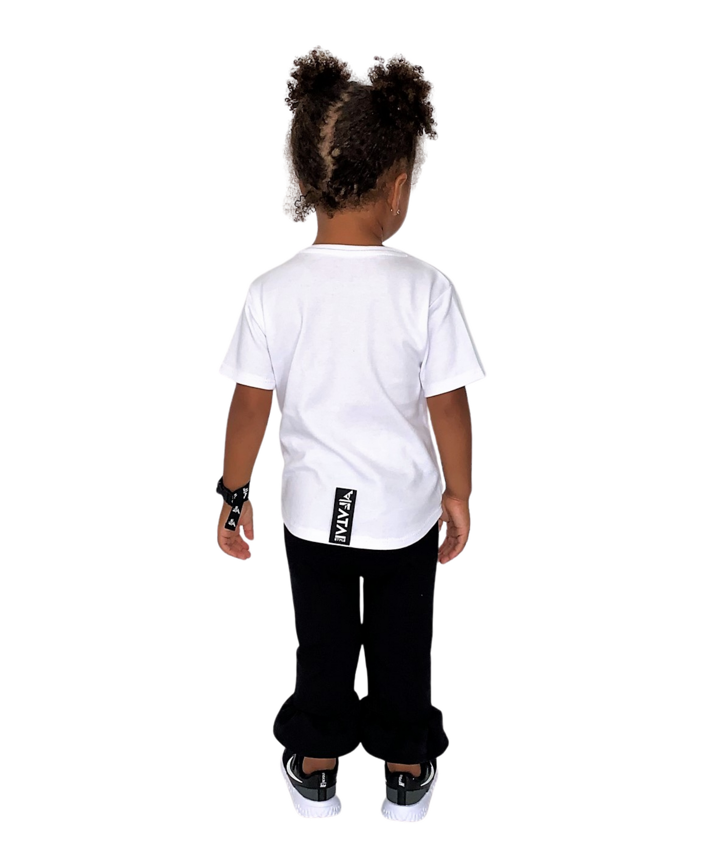 Compleu fete alb si negru (tricou+pantalon)