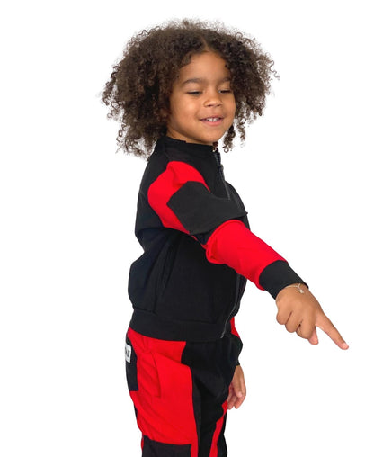 Bluza unisex negru/rosu - tip ghiozdan