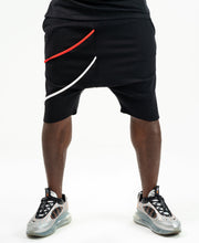 Încarcă imaginea în vizualizatorul Galerie, Short Trousers black with white and red design - Fatai Style
