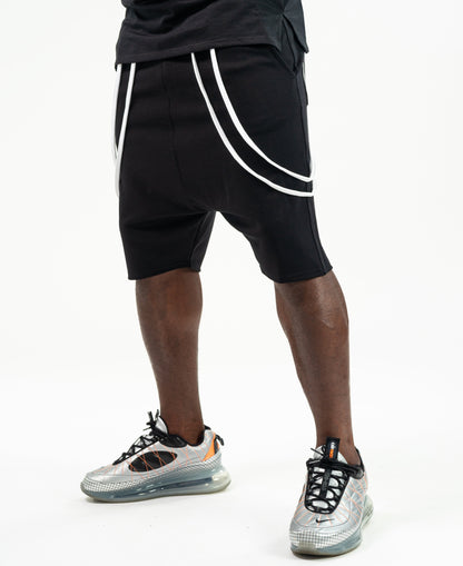 Short Black Trousers with double white design - Fatai Style