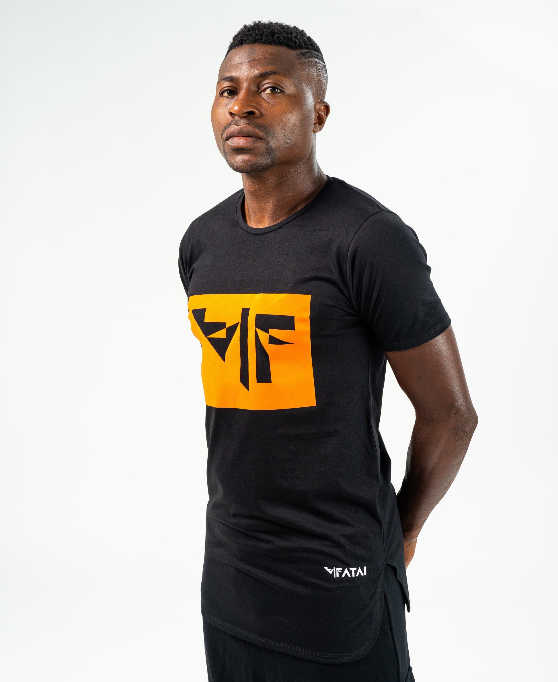 Black t-shirt with orange logo - Fatai Style