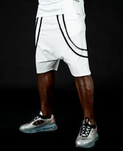 Încarcă imaginea în vizualizatorul Galerie, Short white trousers with double black design - Fatai Style
