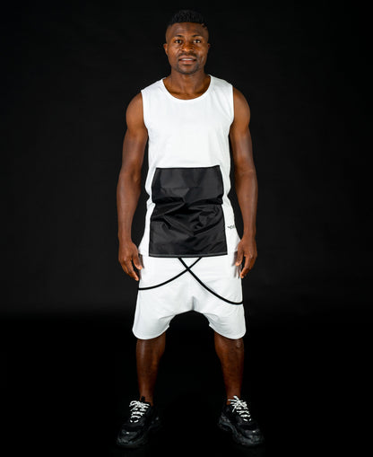 Sleveless t-shirt with black design - Fatai Style