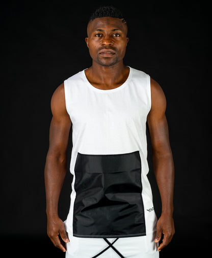 Sleveless t-shirt with black design - Fatai Style