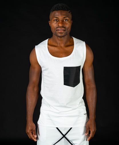 Sleveless t-shirt with black pocket - Fatai Style