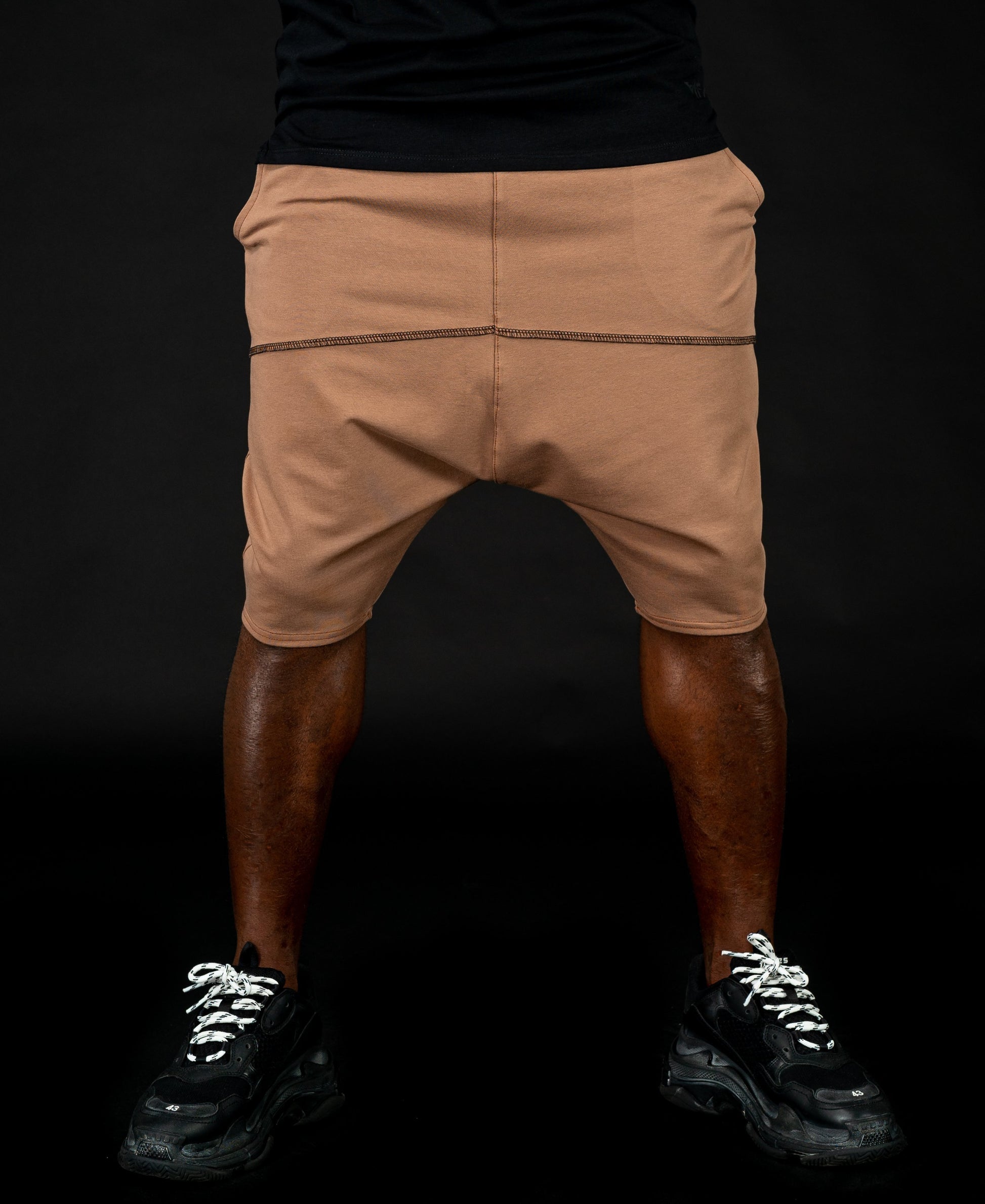 Short Brown Trousers with black sewing - Fatai Style