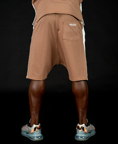 Short brown trousers with white line - Fatai Style