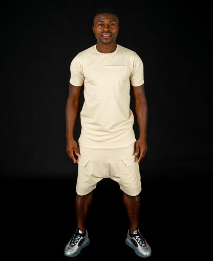 Beige tracksuit (t-shirt+short trousers) - Fatai Style