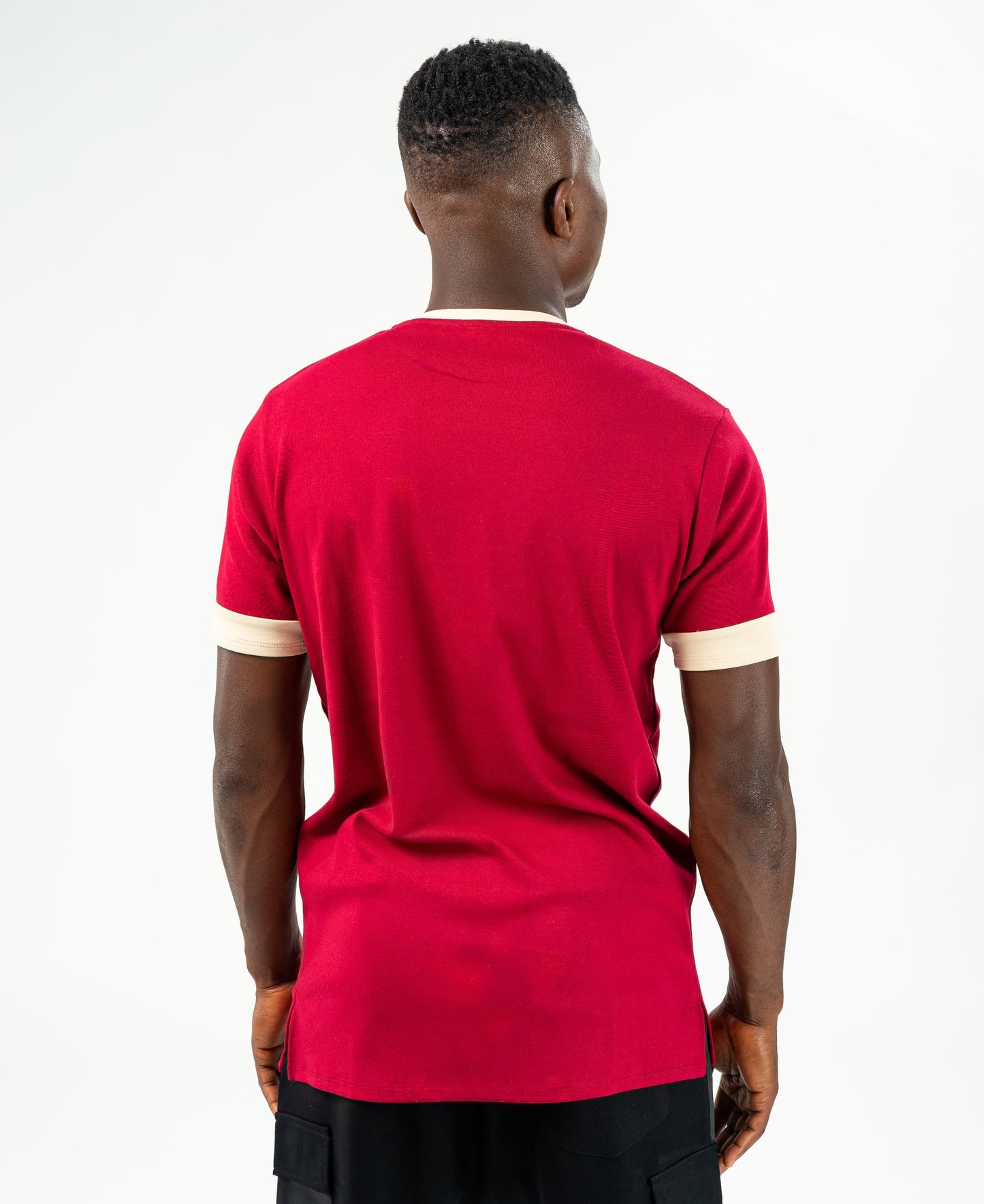 Burgundy t-shirt with beige design - Fatai Style