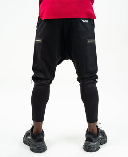 Black trousers with silver zips - Fatai Style