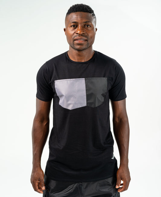 Black t-shirt with black and grey design - Fatai Style