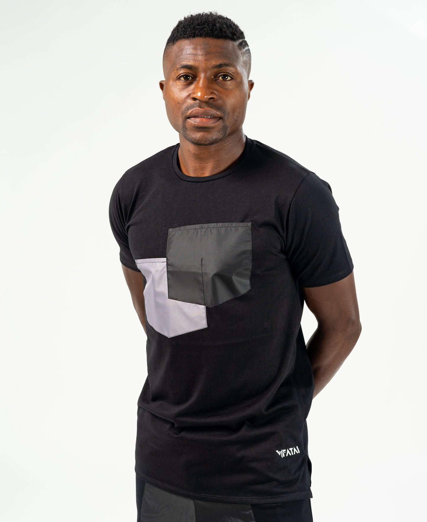 Black t-shirt with black and grey pockets - Fatai Style