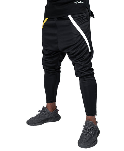 Black trousers with white and yellow design - Fatai Style