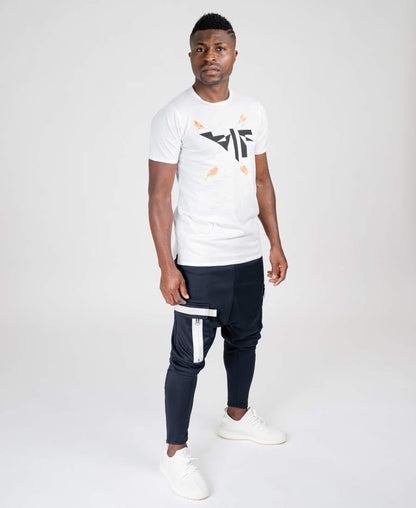 Bleumarin trousers with white zips - Fatai Style