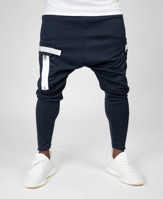 Bleumarin trousers with white zips - Fatai Style
