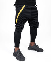 Încarcă imaginea în vizualizatorul Galerie, Black trousers with white and yellow design - Fatai Style
