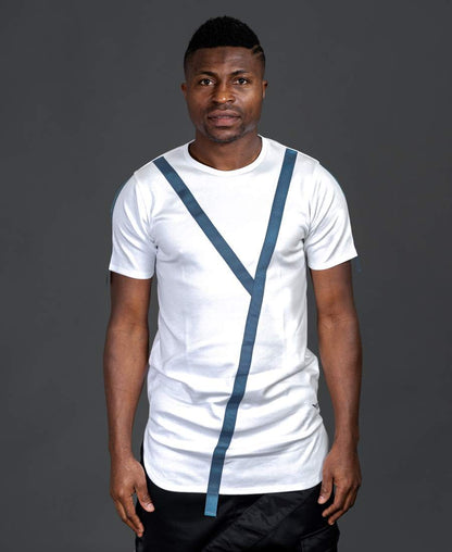 White t-shirt with blue design - Fatai Style